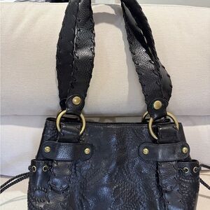 Kooba Chic Black Textured leather Shoulder Bag